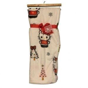 NWT. HELLO KITTY Christmas Trees Holiday Blanket